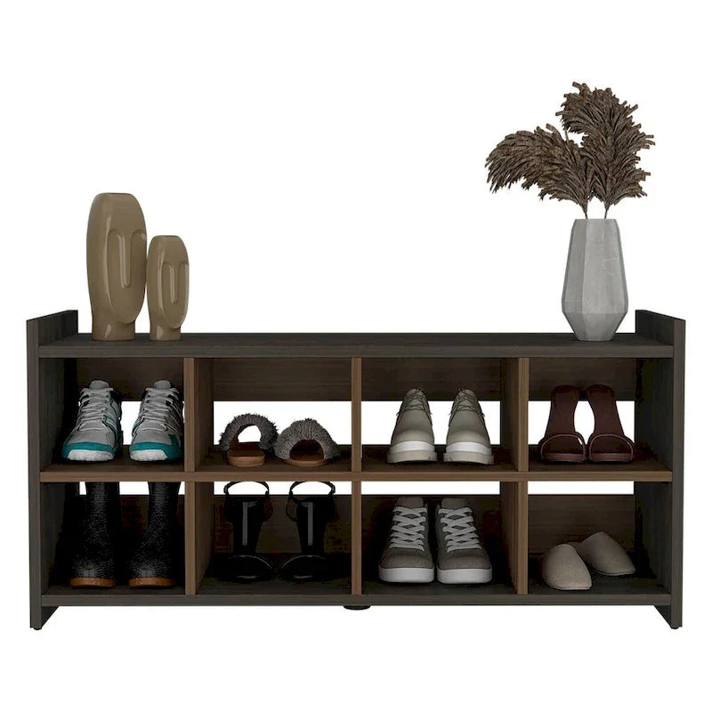 Schuhregal für acht Paar Schuhe, Karbon-Espresso-/Mahagonifinish
