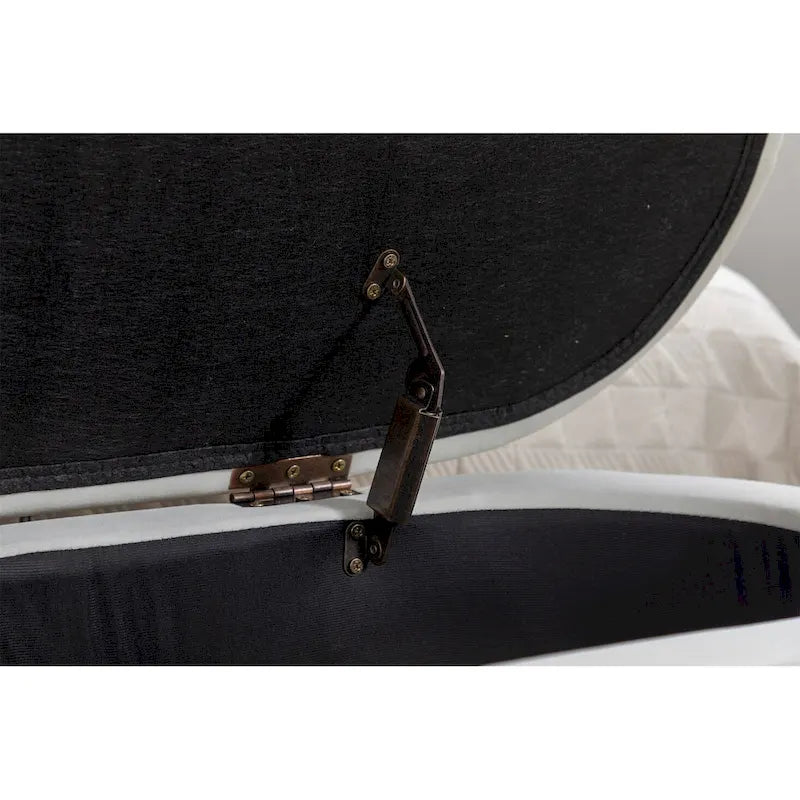 Banco ovalado tapizado, banco acolchado y suave a los pies de la cama con patas de madera para dormitorio o recibidor