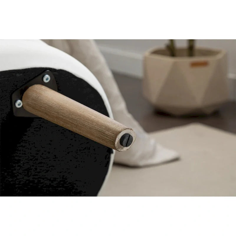 Banco ovalado tapizado, banco acolchado y suave a los pies de la cama con patas de madera para dormitorio o recibidor