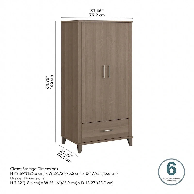 Tall Entryway Cabinet with Doors and Drawer