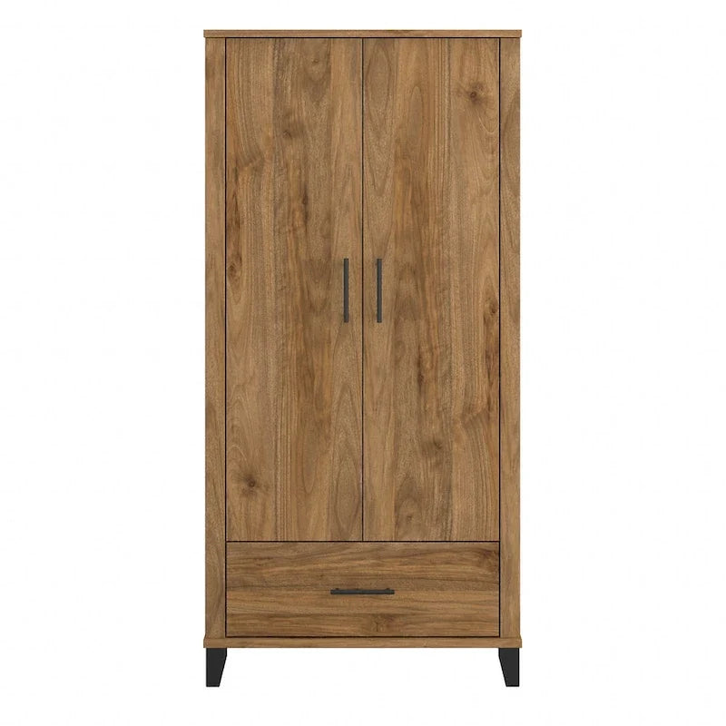 Tall Entryway Cabinet with Doors and Drawer