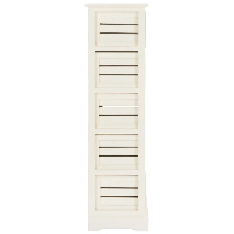 Storage 5-Drawer Cream Cabinet - 16.5 x 12.6 x 46.5 - 17Wx13Dx47H