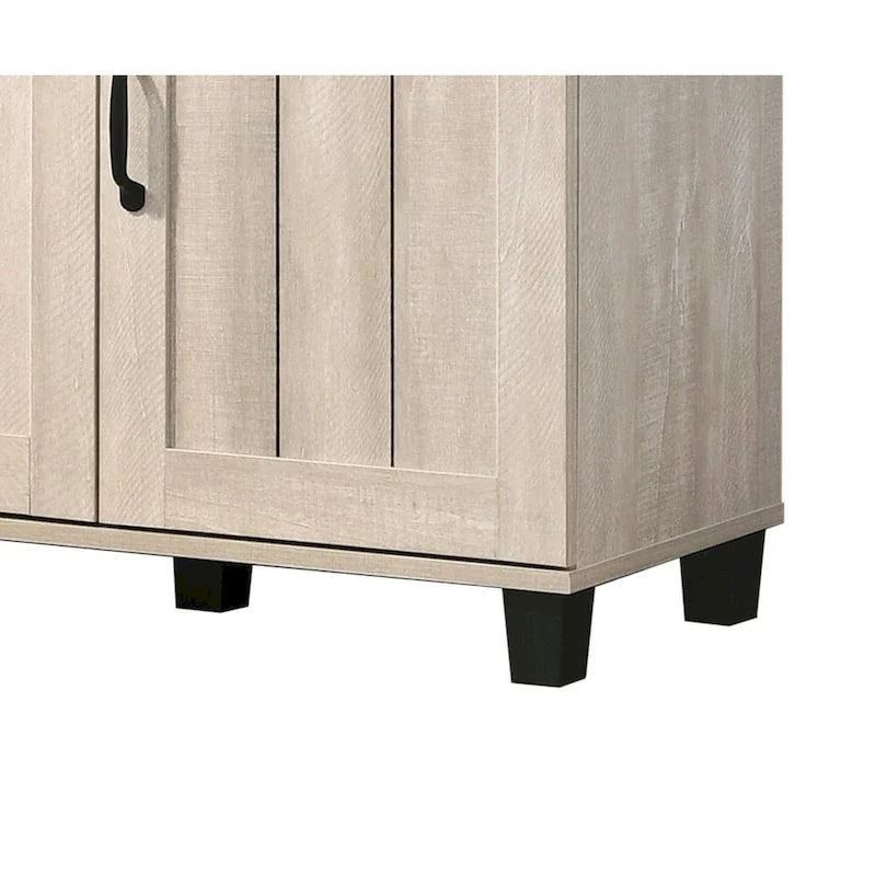 45 Dusty Gray Oak Finish 3-Door Shoe Cabinet