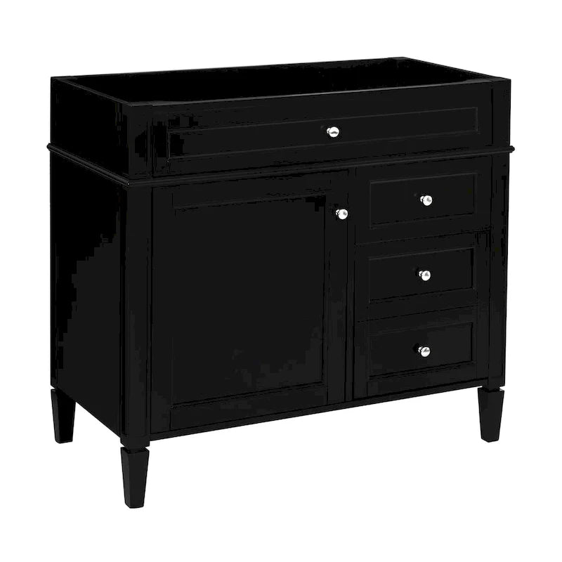 Meuble-lavabo de 36 pouces sans dessus ni lavabo, meuble de rangement moderne pour salle de bains avec 2 tiroirs et un tiroir basculant, structure en bois massif