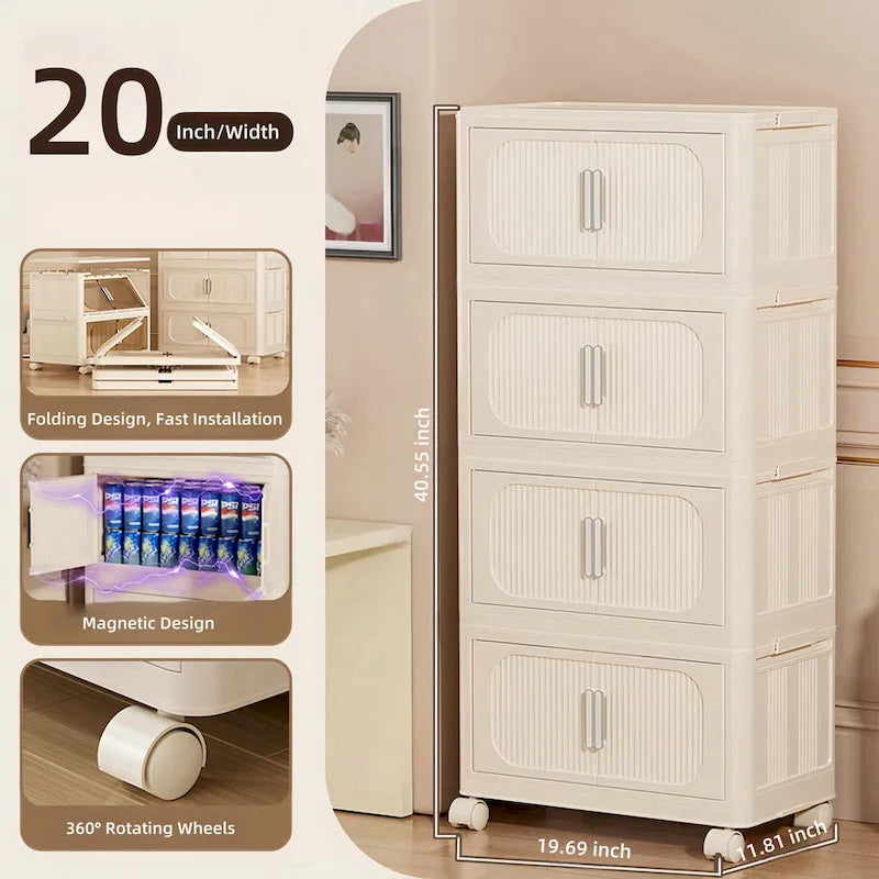 Mueble de almacenamiento plegable lateral ancho de 19.69