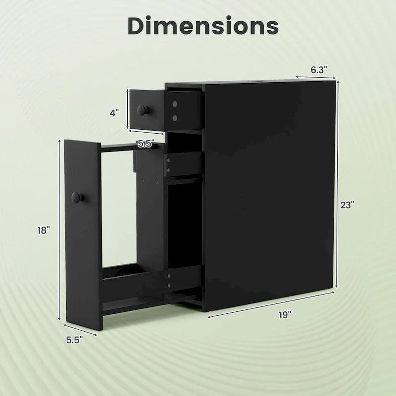 Slim Floor-standing Bathroom Storage Cabinet