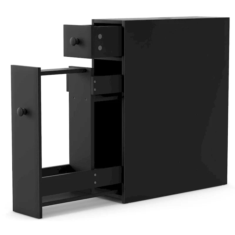 Armoire de rangement étroite à poser au sol pour salle de bain