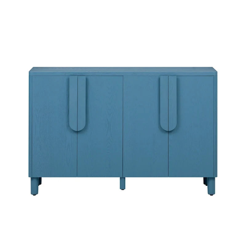 4-Door Buffet Cabinet with Storage, Wood Sideboard Cabinet with Unique Arc Handles and Adjustable Shelves for Dining Room