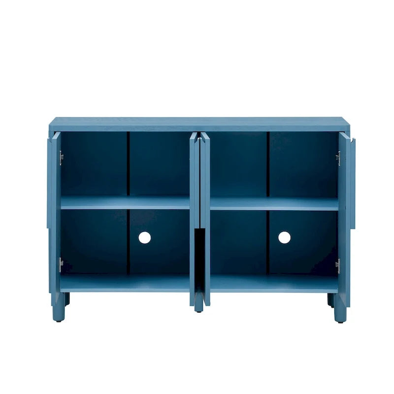 4-Door Buffet Cabinet with Storage, Wood Sideboard Cabinet with Unique Arc Handles and Adjustable Shelves for Dining Room