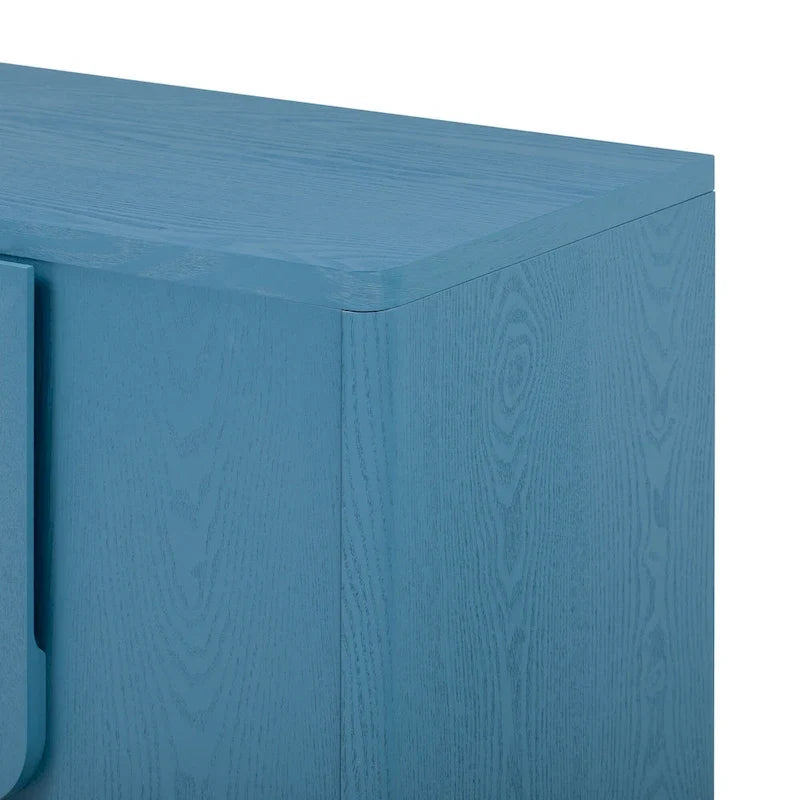 4-Door Buffet Cabinet with Storage, Wood Sideboard Cabinet with Unique Arc Handles and Adjustable Shelves for Dining Room