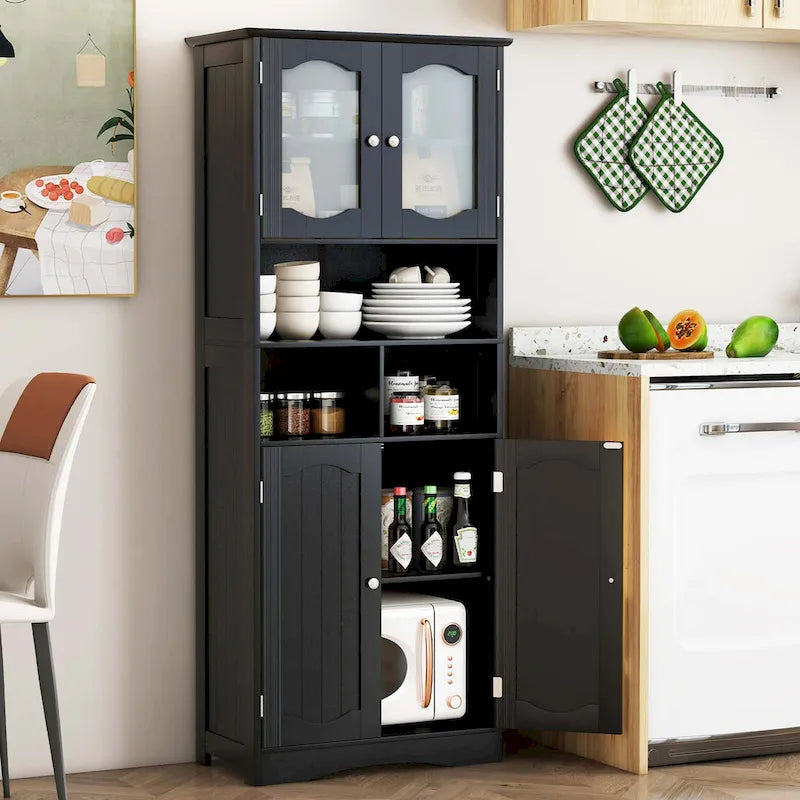 58.5 Tall Bathroom Storage Cabinet Freestanding Linen Cabinet