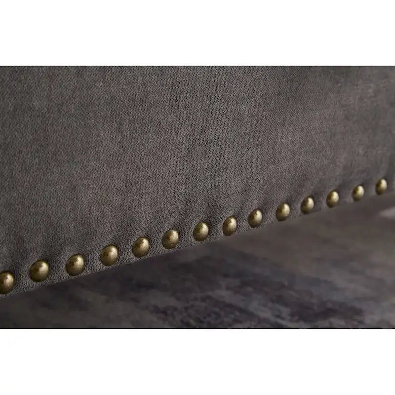 Upholstered Storage Bench with Nailhead Trim, Lift Top Ottoman Bench for Bedroom End of Bed
