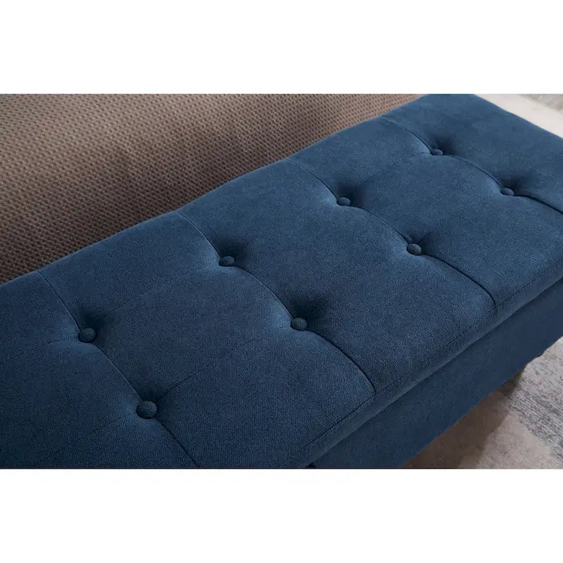 Upholstered Storage Bench with Nailhead Trim, Lift Top Ottoman Bench for Bedroom End of Bed