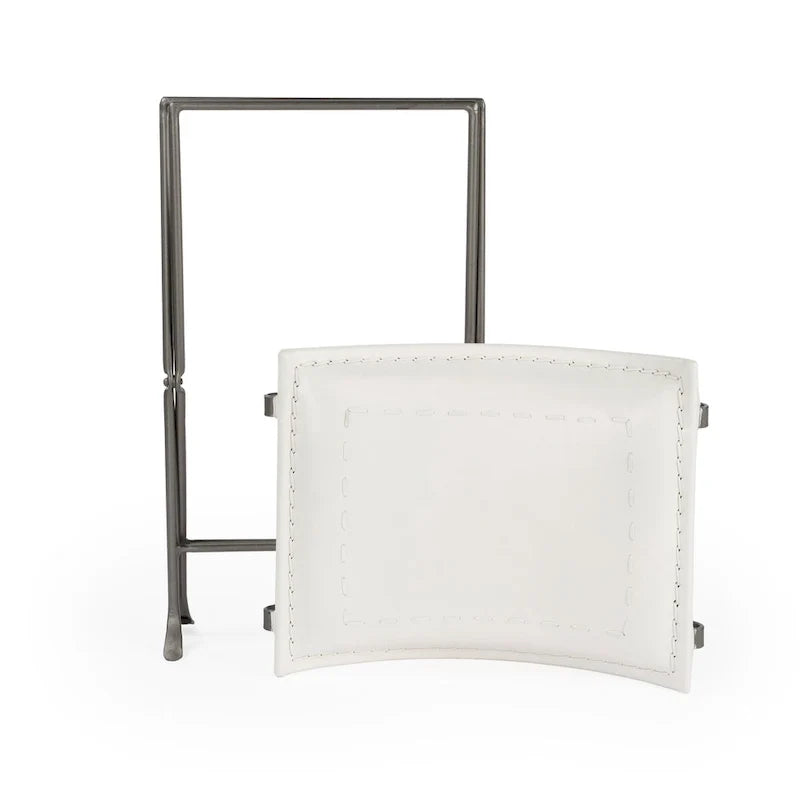 Tabourets d’appoint pliants en cuir, repose-pieds banc avec cadre métallique en X, pouf décoratif pour salon