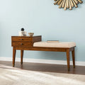 Midcentury Modern Upholstered Storage Bench