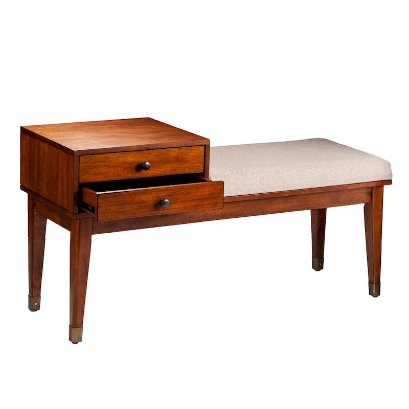 Midcentury Modern Upholstered Storage Bench