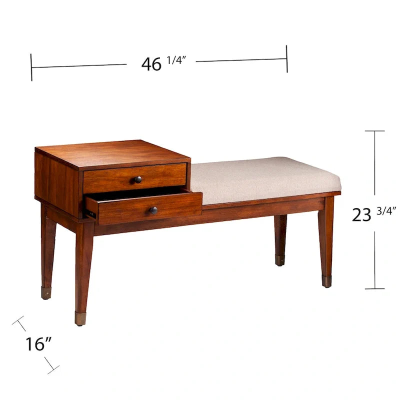 Midcentury Modern Upholstered Storage Bench