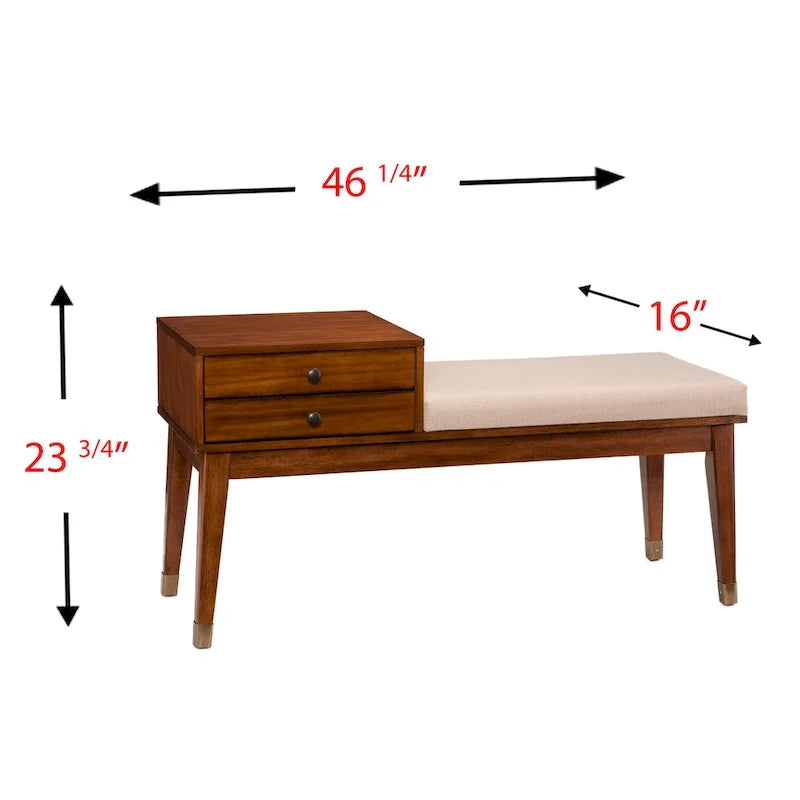 Midcentury Modern Upholstered Storage Bench