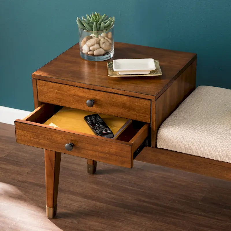 Midcentury Modern Upholstered Storage Bench