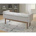 Banc de rangement contemporain beige/marron -
