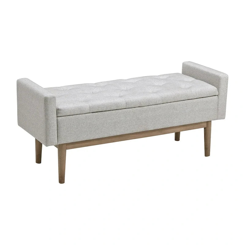 Banc de rangement contemporain beige/marron -