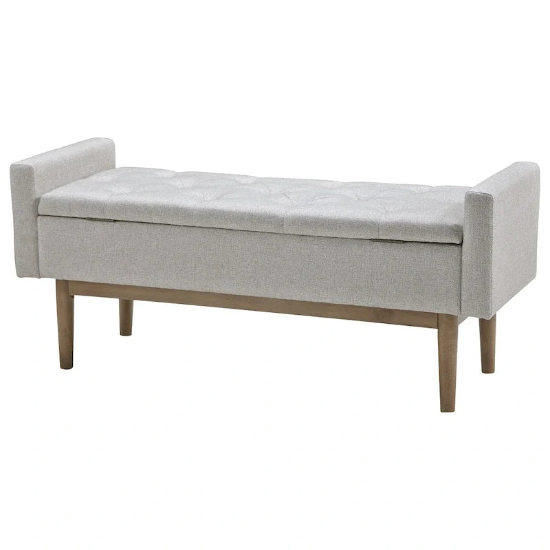 Banc de rangement contemporain beige/marron -