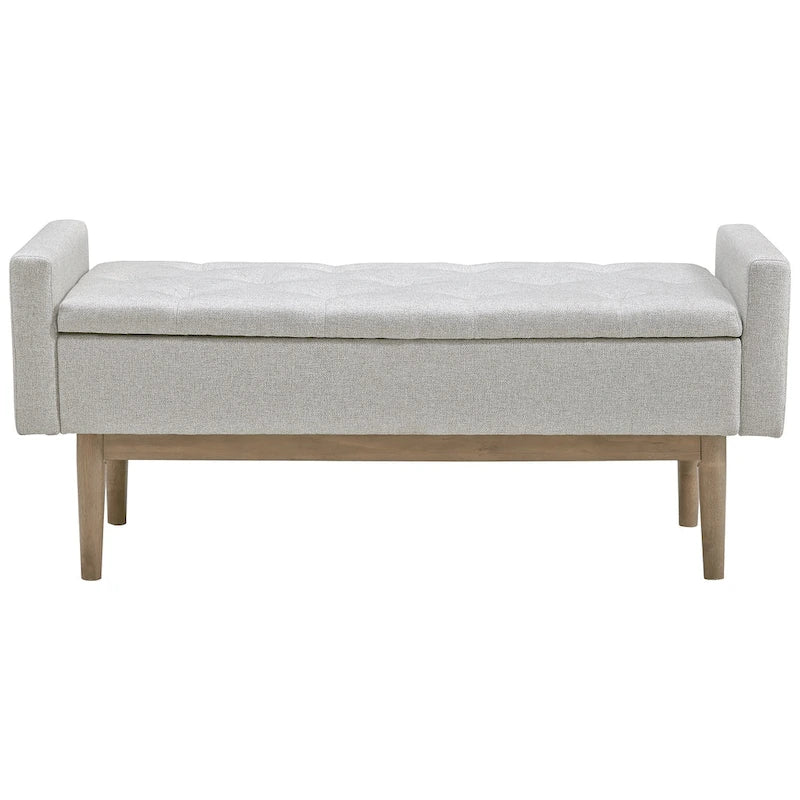 Banc de rangement contemporain beige/marron -