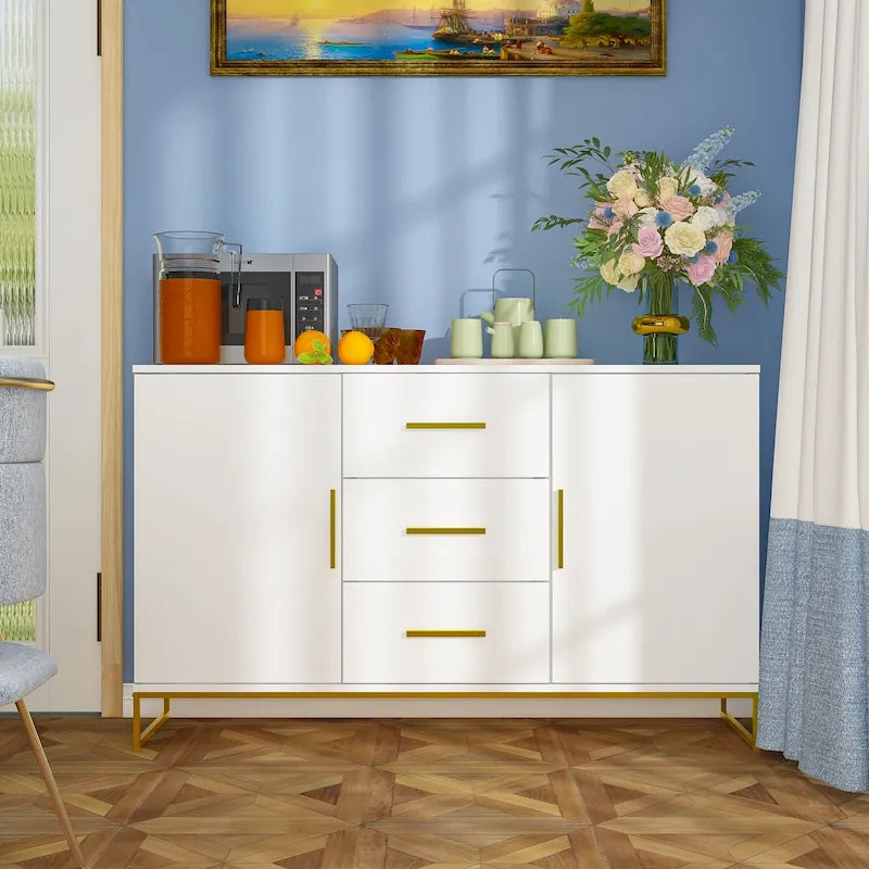 47 Buffet Credenza with Double Doors and 3 Drawers