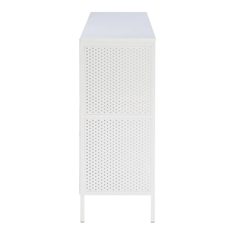 Estantería abierta de 8 cubos, unidad de almacenamiento industrial de madera y metal, mueble consola para sala de estar o recibidor