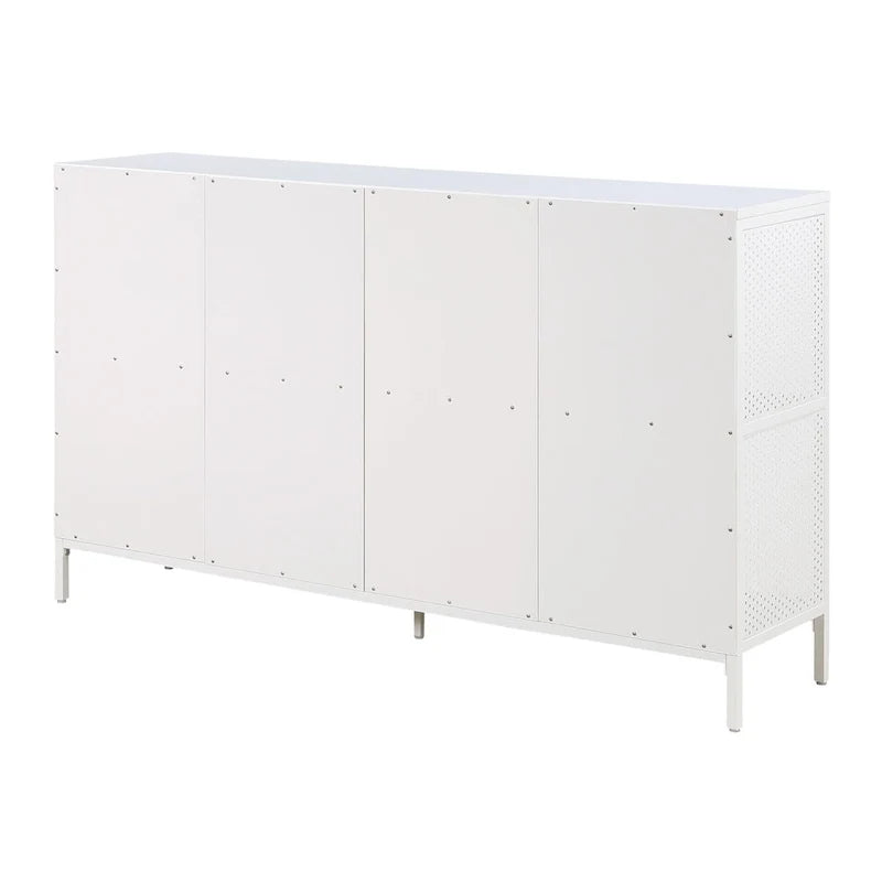 Estantería abierta de 8 cubos, unidad de almacenamiento industrial de madera y metal, mueble consola para sala de estar o recibidor
