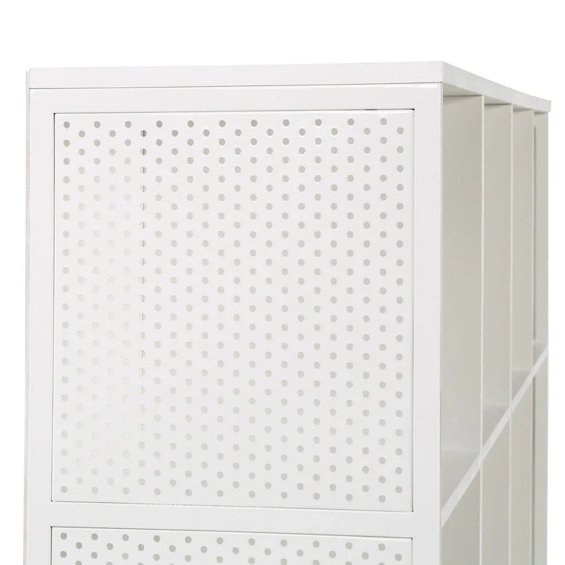 Estantería abierta de 8 cubos, unidad de almacenamiento industrial de madera y metal, mueble consola para sala de estar o recibidor