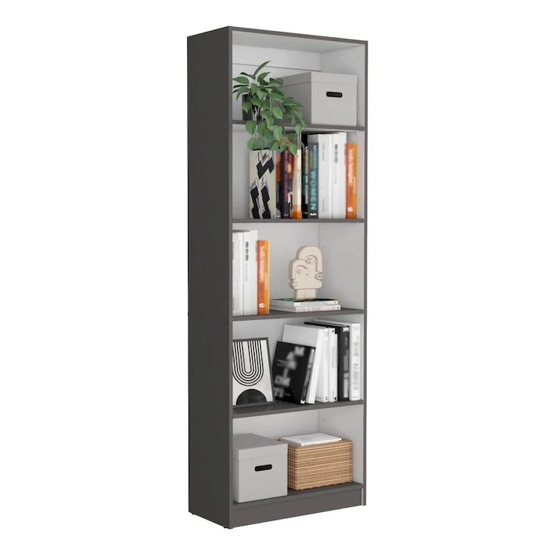 Ensemble de 2 bibliothèques larges à 5 étagères