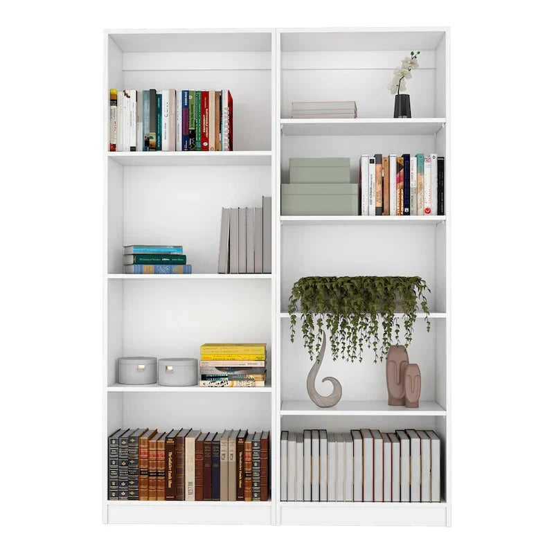 Ensemble de 2 bibliothèques larges à 5 étagères