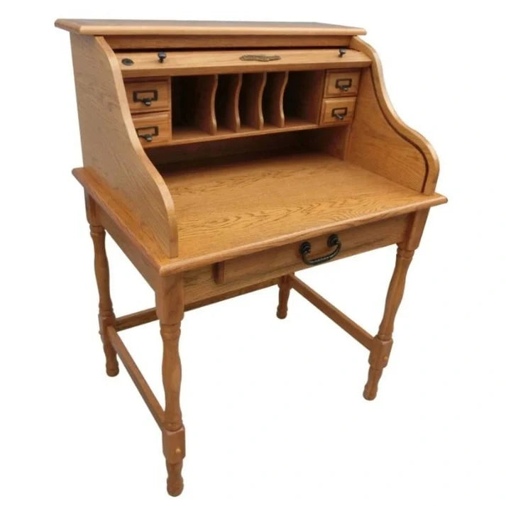 32 Mini Roll Top Desk w/ USB Power Outlet