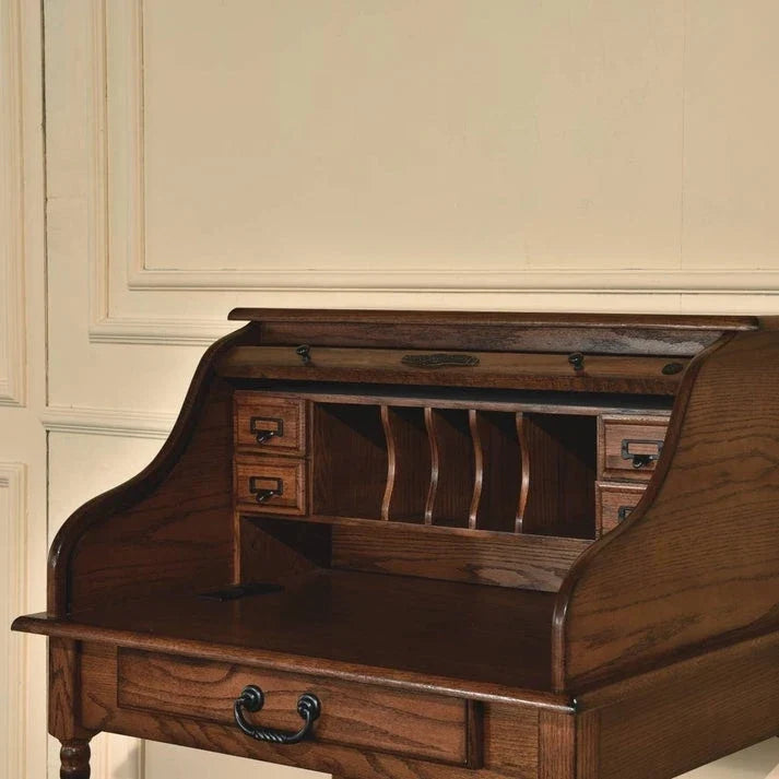 32 Mini Roll Top Desk w/ USB Power Outlet