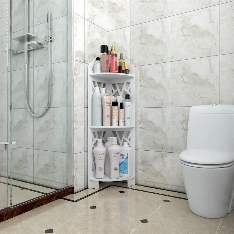 Estante esquinero de baño de 3 niveles, impermeable