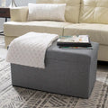 Otomana doble plegable con aspecto de lino gris