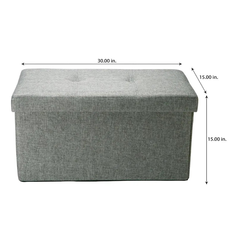 Otomana doble plegable con aspecto de lino gris
