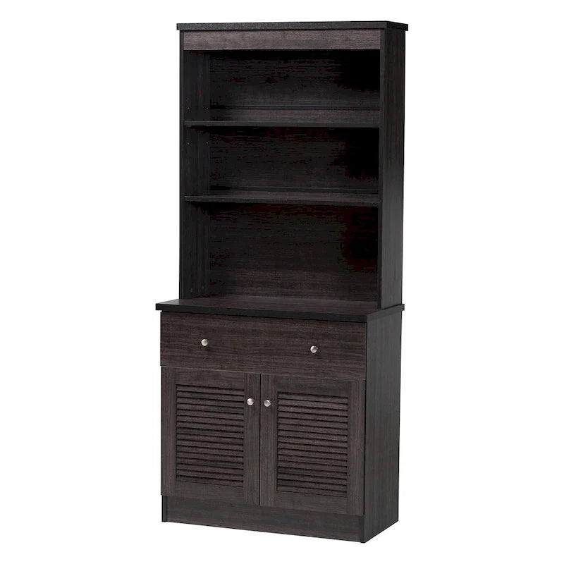 Traditional Dark Brown Wood Kitchen Storage by Baxton Studio