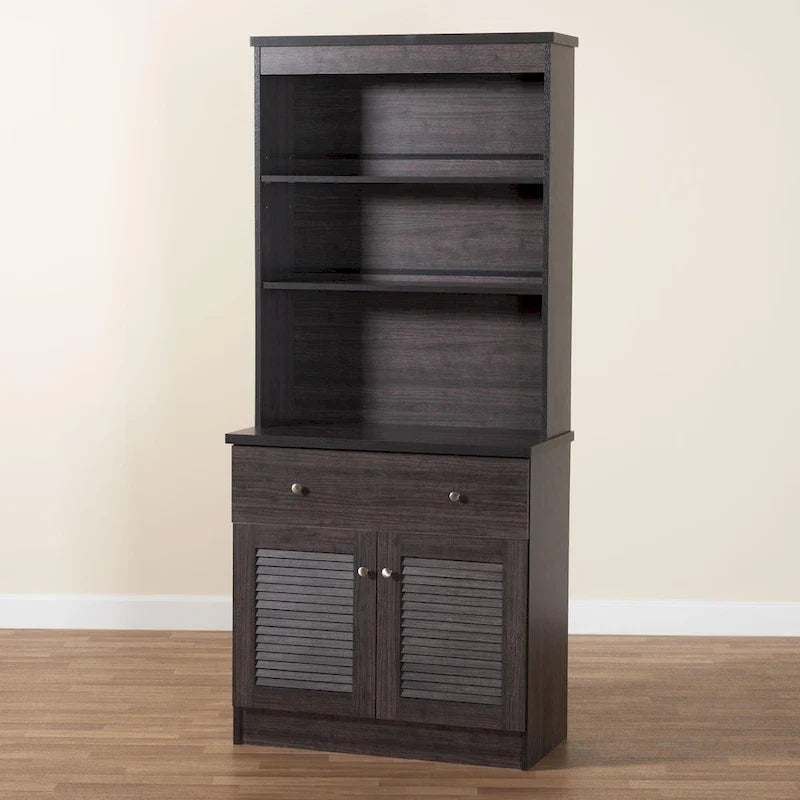 Traditional Dark Brown Wood Kitchen Storage