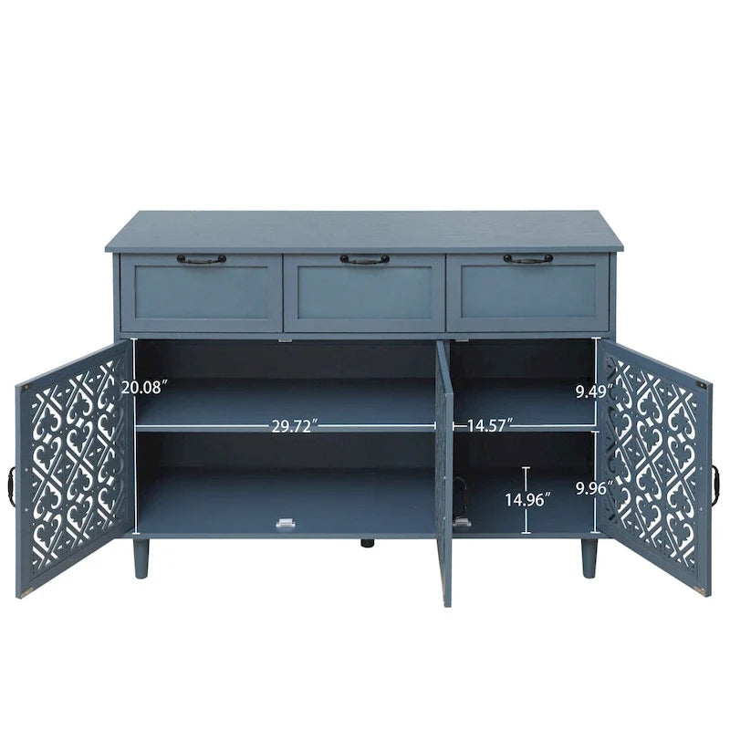 Schrank mit 3 Türen und 3 Schubladen im amerikanischen Stil, geeignet fürs Wohnzimmer