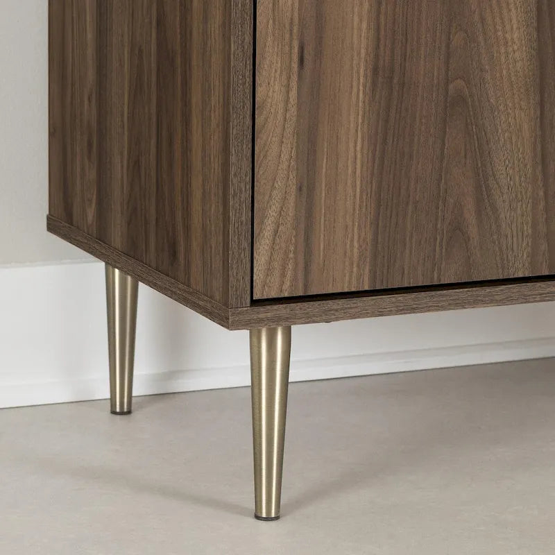 Weißer Akzentschrank mit goldenen Metallbeinen, Aufbewahrungsschrank mit 2 Türen für Eingangsbereich und Wohnzimmer
