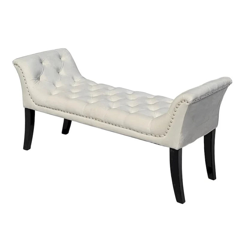 Upholstered Footrest Stool Rectangular Velvet fabric Accent Bench