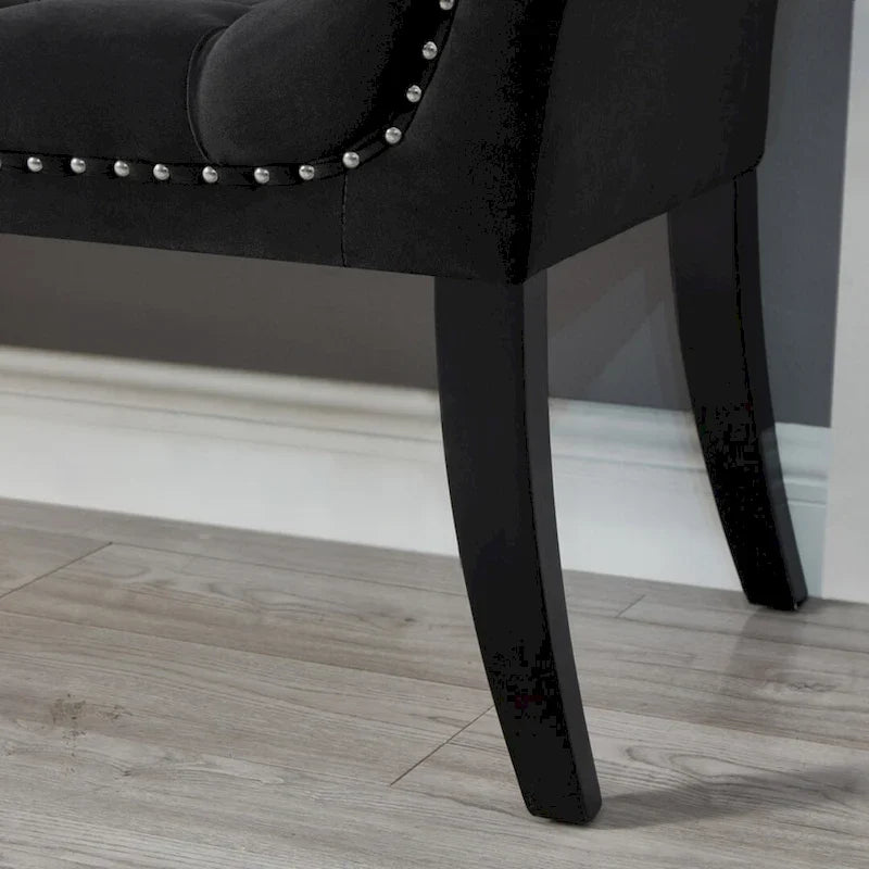 Upholstered Footrest Stool Rectangular Velvet fabric Accent Bench