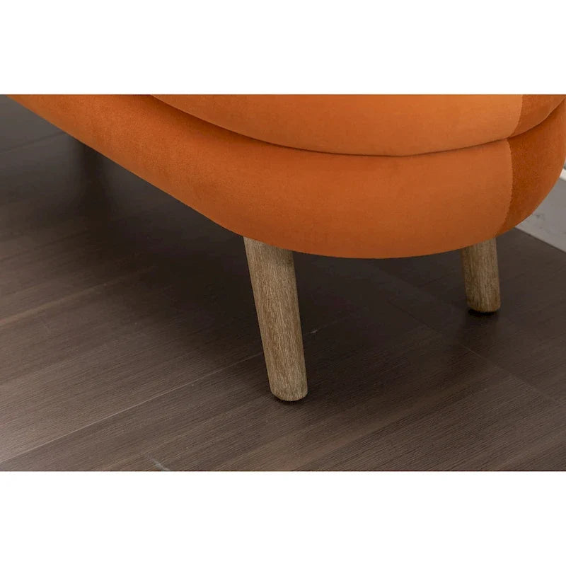 Banco de almacenamiento de tela de terciopelo con patas de madera para sala de estar y dormitorio