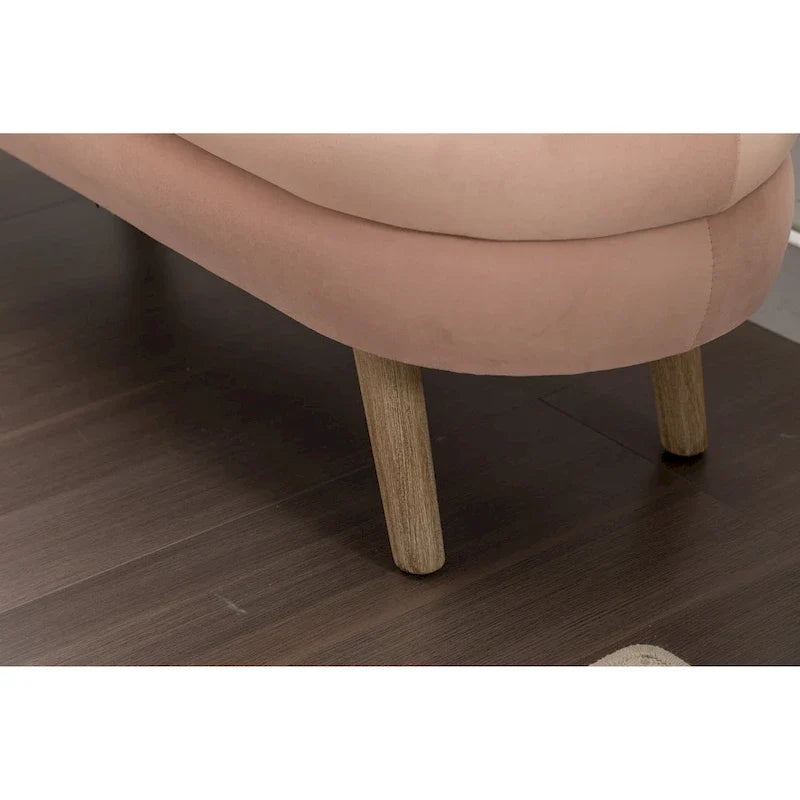 Banco de almacenamiento de tela de terciopelo con patas de madera para sala de estar y dormitorio