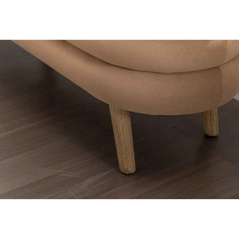 Banco de almacenamiento de tela de terciopelo con patas de madera para sala de estar y dormitorio