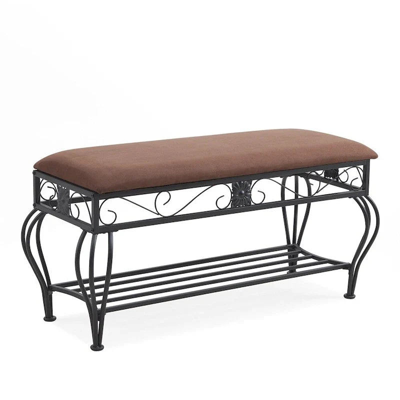 Industrial Multipurpose Entryway Upholstered Shoe Rack Bench