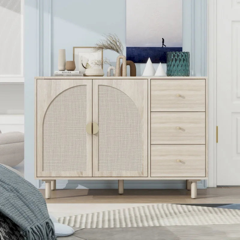 Armario de 2 puertas y 3 cajones, ideal para dormitorio o sala de estar