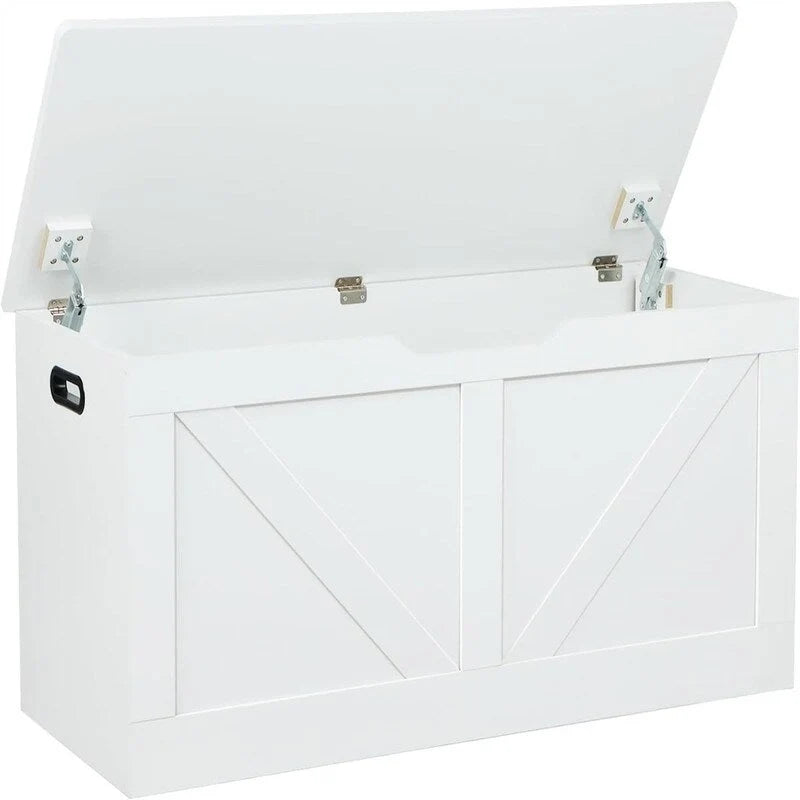 Farmhouse Storage Chest with Lift Top, Wooden Storage Trunk, Toy & Blanket Organizer